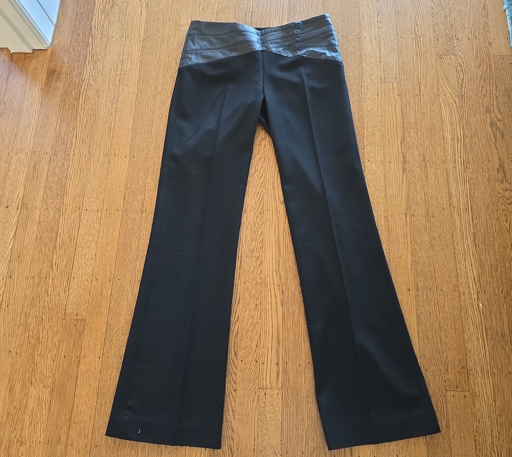 💙BCBGMaxAzria BlackTrousers with Leather Waistband